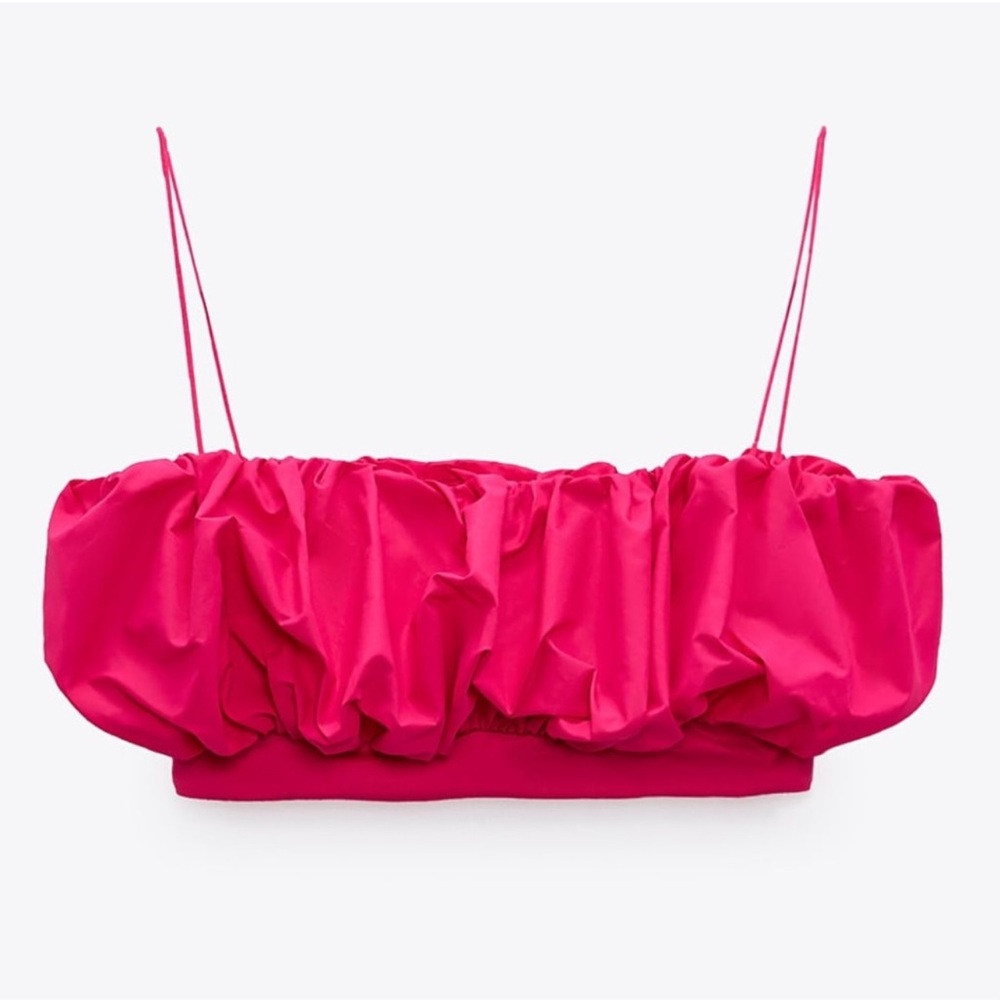 Zara ruched balloon puff effect bikini top